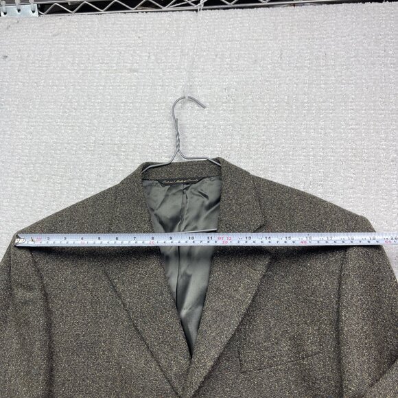 Jack Victor Lanzawood Sport Coat Blazer 42R Men’s Wool Tweed Dark Green Jacket - Picture 10 of 16